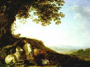 SAFTLEVEN, Cornelis, Hunter Sleeping on a Hillside sg